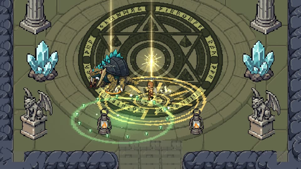 ภาพเกมจากเว็บไซต์ Runaria Online: ปาร์ตี้สู้บอสในห้องวงเวท